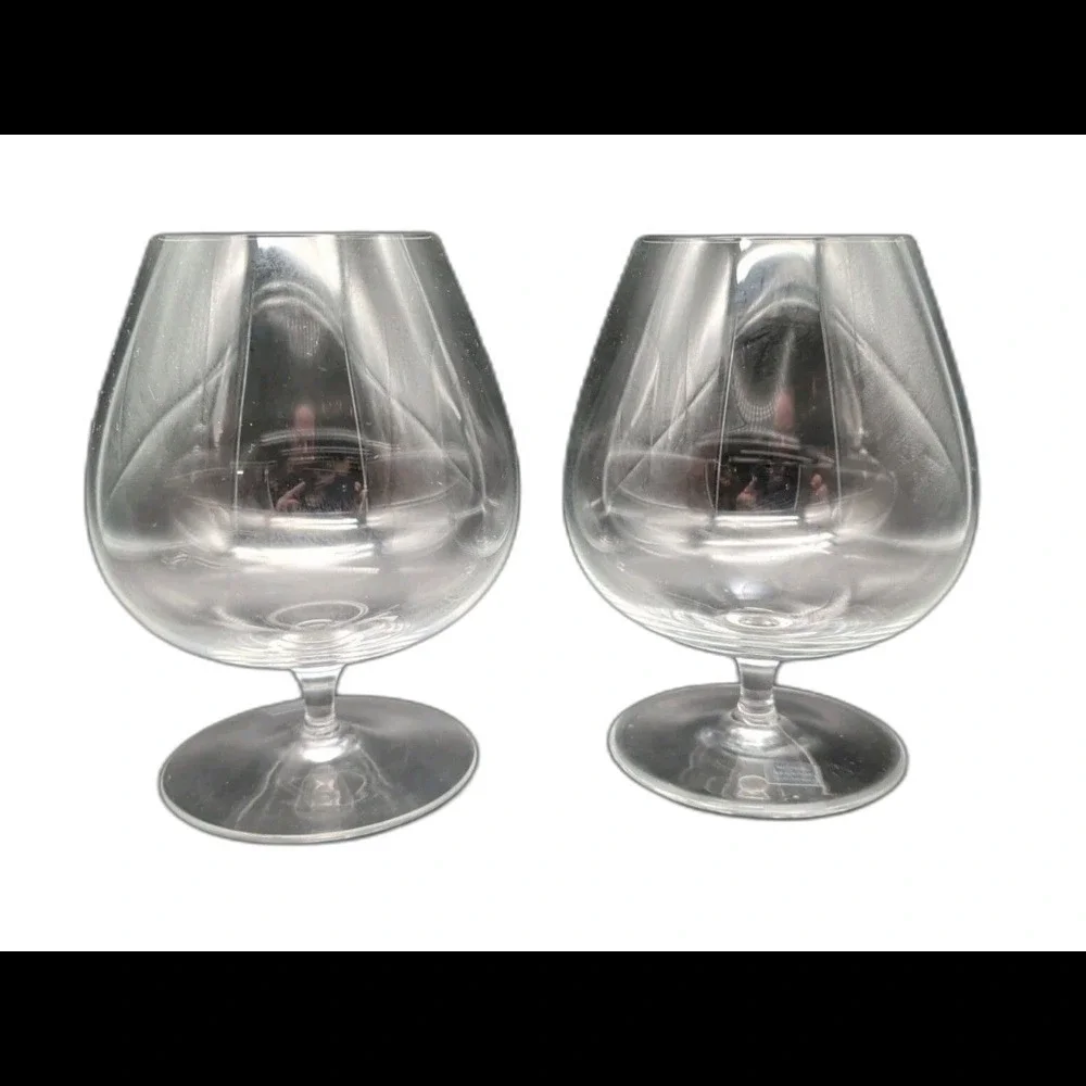 Vintage Lead Crystal Large Brandy Cognac Snifters Set Of 2